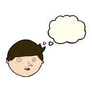 cartoon happy face with thought bubble N28