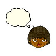 cartoon girl staring with thought bubble N5