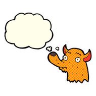 cartoon happy fox with thought bubble N5