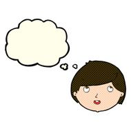 cartoon happy face with thought bubble N29