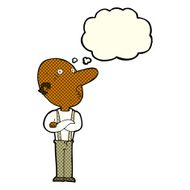 cartoon old man with folded arms thought bubble N5
