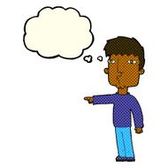 cartoon pointing man with thought bubble N47