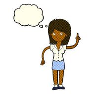 cartoon woman with idea thought bubble N143