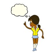 cartoon girl with idea thought bubble N11