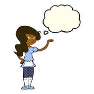 cartoon waitress with thought bubble N18