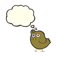 funny cartoon bird with thought bubble N72