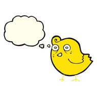 funny cartoon bird with thought bubble N73