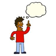 cartoon man with great new idea thought bubble N6