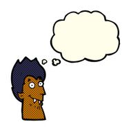 cartoon vampire head with thought bubble N21