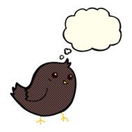 cartoon bird with thought bubble N155