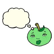 cartoon apple with face thought bubble N10