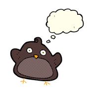 cartoon bird with thought bubble N156