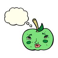 cartoon apple with face thought bubble N11