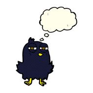 funny cartoon bird with thought bubble N74