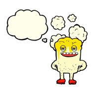 cartoon happy tooth with thought bubble N20