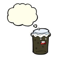 cartoon glass of stout beer with thought bubble N3
