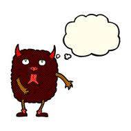 funny cartoon monster with thought bubble N16