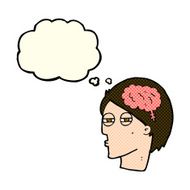 cartoon man thinking carefully with thought bubble N6
