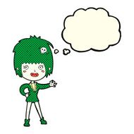 cartoon vampire girl with thought bubble N128