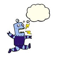 cartoon terrified robot with thought bubble N6