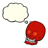 cartoon skull with thought bubble N18