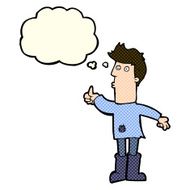 cartoon poor man with thought bubble N6