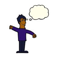 cartoon vampire man with thought bubble N65