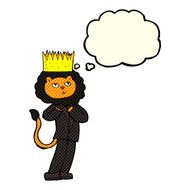 cartoon king of the beasts with thought bubble N3