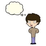 cartoon happy boy with thought bubble N125
