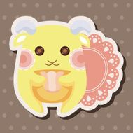 animal goat having afternoon tea theme elements N6