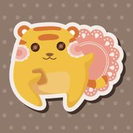animal tiger having afternoon tea theme elements N9