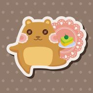 animal squirrel having afternoon tea theme elements N5