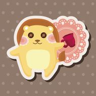 animal squirrel having afternoon tea theme elements N6