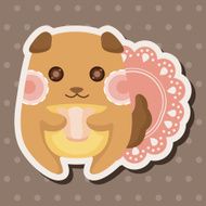 animal dog having afternoon tea theme elements N9