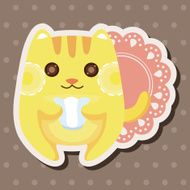 animal cat having afternoon tea theme elements N9