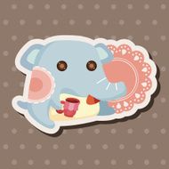 animal elephant having afternoon tea theme elements N6