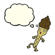 cartoon ice cream with thought bubble N5