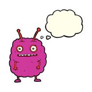 cartoon funny alien monster with thought bubble N5