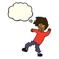 cartoon terrified man with thought bubble N127