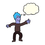 cartoon vampire man with thought bubble N67