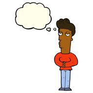 cartoon arrogant man with thought bubble N5
