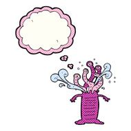 cartoon monster with thought bubble N27