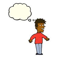 cartoon happy boy with thought bubble N126