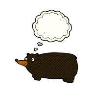 funny cartoon bear with thought bubble N16