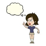 cartoon woman asking question with thought bubble N17