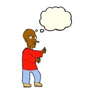 cartoon mean looking man with thought bubble N6
