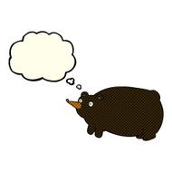 funny cartoon bear with thought bubble N18