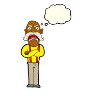 cartoon shocked old man with thought bubble N18