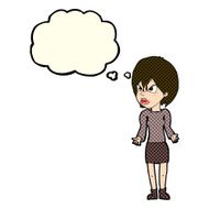 Cartoon Annoyed Woman With Thought Bubble N102