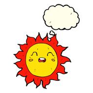 cartoon sun with thought bubble N11